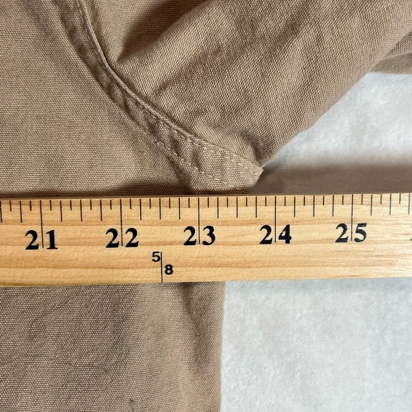 L.L. Bean Large Made in USA Vintage Duck Camo Canvas Khaki Shirt Workwear EUC - Picture 13 of 14